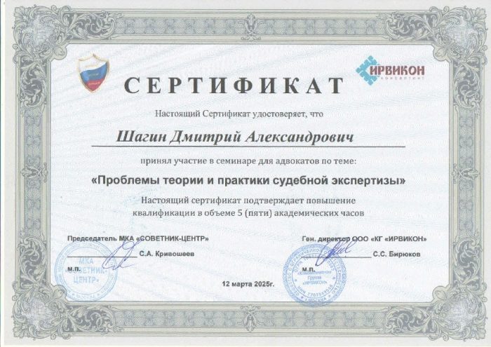 Адвокат Шагин Дмитрий Александрович — изображение 4